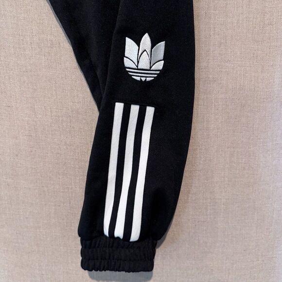 Adidas Originals XS Black Track Pants Joggers Primegreen 3 Stripes Trefoil Logo - Picture 3 of 8